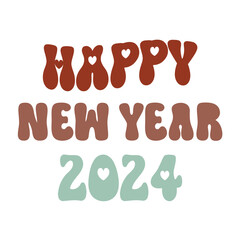 Happy New Year SVG  2024 Svg Groovy Disco New Year's Eve Svg Disco Ball New Year's Shirt Svg Funny New Year Svg Bundle Retro Original
