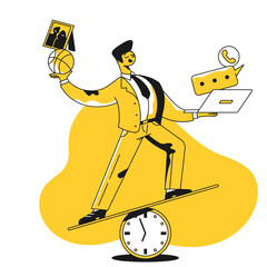 Office worker maintaining work-life balance