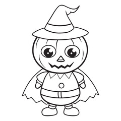 Halloween Coloring Pages for kids, Halloween Vector