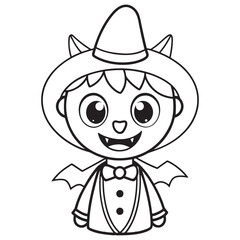 Halloween Coloring Pages for kids, Halloween Vector