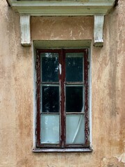 old wooden window in an old building