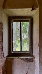 window in a old abandoned house