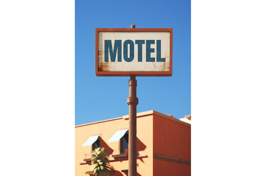 Motel Sign Mockup With Generative AI