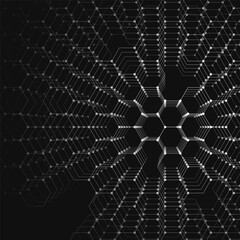 Naklejka premium Abstract background of hexagonal shapes. Vector illustration. Sketch for creativity