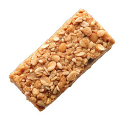Oat bar top view isolated on transparent background