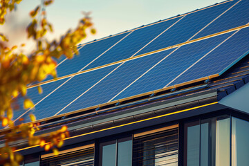 Generative ai on theme of solar cell panels in a photovoltaic power plant, eco renewable power