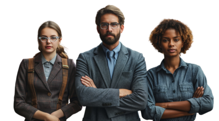 PNG, people of different professions, isolated on white background