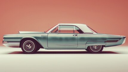 Obraz premium A retro car ad showcasing the features of a 1960s model