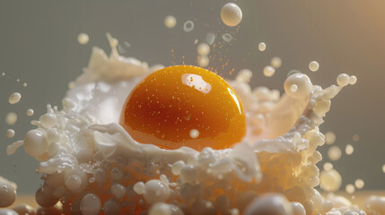 World Egg Day. a broken egg thrown into flour
