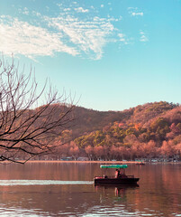 boat on the Hangzhou  river