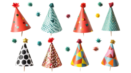 Birthday party cap on transparent background