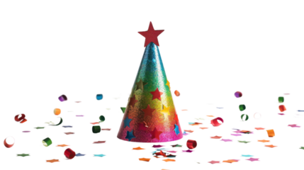 Birthday party cap on transparent background