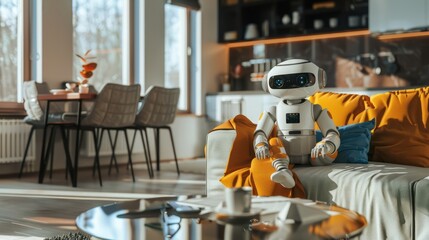 AI robot performing tasks in a smart home environment