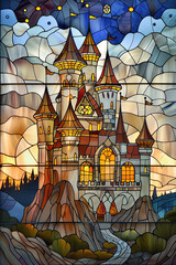 Twilight Castle Glass Artwork