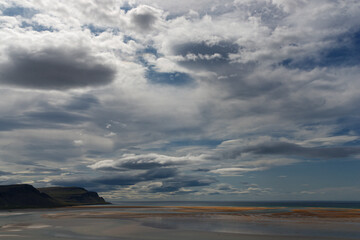 Obraz premium Am Strand von Rauðisandur, Westfjorde, Island