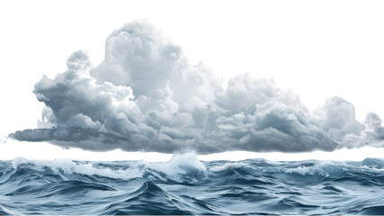 Fototapeta premium Clouds above the ocean isolated on a transparent background, PNG