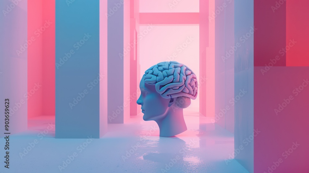Poster conceptual visualization of ai intelligence and creativity