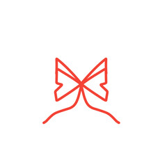 hand drawn red bow ribbon