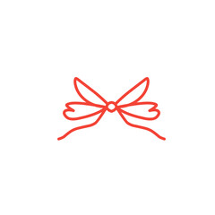 hand drawn red bow ribbon