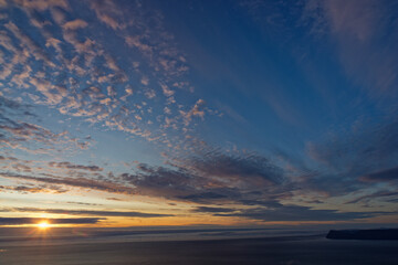 Abendhimmel über den Westfjorden, Island