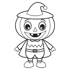 Halloween Coloring Pages for kids, Halloween Vector