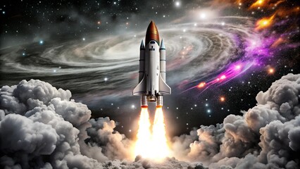 Rocket Taking Off – Startup Concept with Dynamic Background