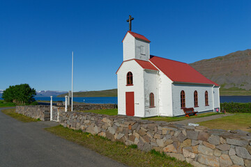 Kirche von Súðavík, Westfjorde, Island