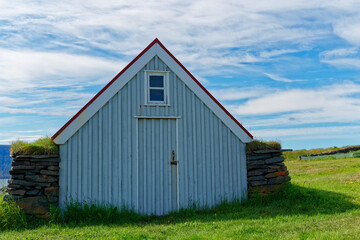 Lagerhaus auf der Insel Vigur, Westfjorde, Island