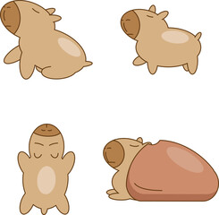 Capybara, graphic, wallpaper, pattern, fabric, background, 