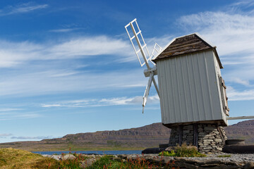 kleine Windm&uuml;hle auf Vigur, Westfjorde, Island