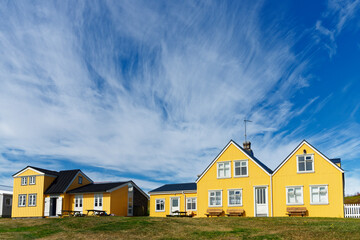 kleine H&auml;uschen auf der Insel Vigur, Westfjorde, Island