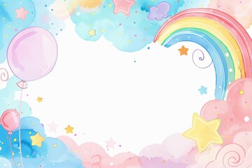 Rainbow concept invitation template