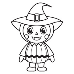 Halloween Coloring Pages for kids, Halloween Vector