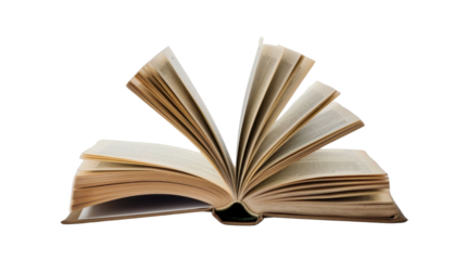 Book open pages on transparent background 