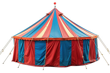 Colorful Striped Circus Tent Against a Transparent Background