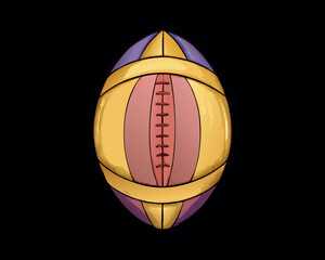 Fototapeta premium American rugby ball icon of color style design vector template