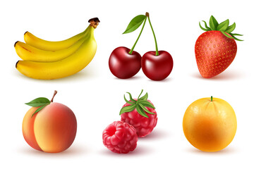 Fruits set in realistic style