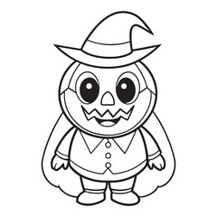 Halloween Coloring Pages for kids, Halloween Vector