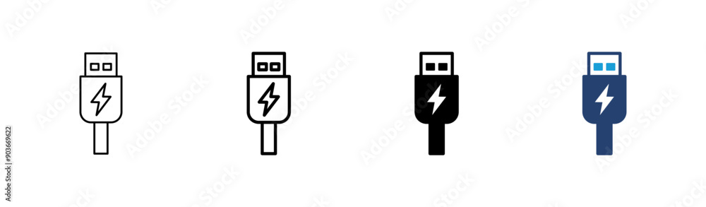 Poster usb icon set. flash disk icon vector