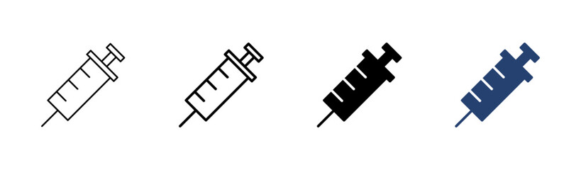Syringe icon set. injection icon vector.