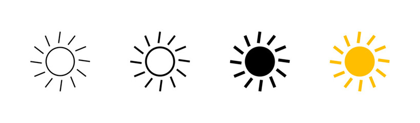 Sun icon set. Brightness Icon vector