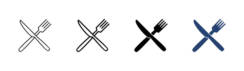 spoon and fork icon set. spoon, fork and knife icon vector. restaurant icon