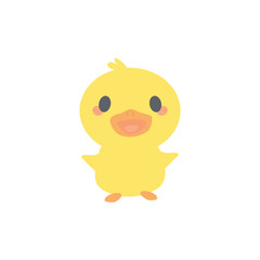 Mobilea cute little yellow duck on a white background