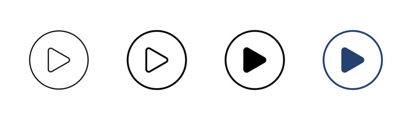 Play Icon set. Play button vector icon