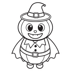 Halloween Coloring Pages for kids, Halloween Vector