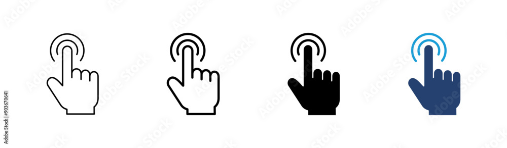 Poster hand click icon set. pointer icon vector. hand cursor icon vector