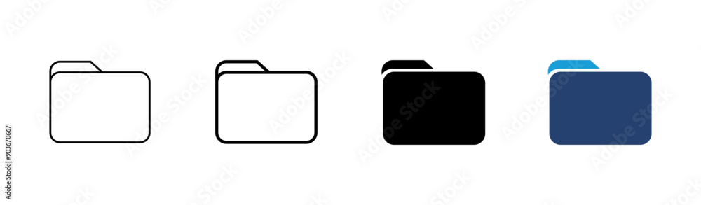 Poster folder icon set. folder vector icons