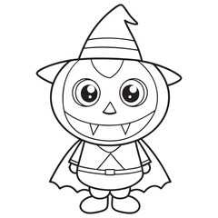 Halloween Coloring Pages for kids, Halloween Vector