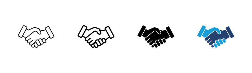 Handshake icon set. business handshake. contact agreement