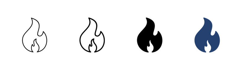 Fire icon set. fire vector icon